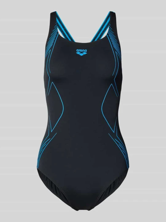 Zdjęcie produktu Kostium kąpielowy o kroju slim fit z nadrukiem z logo Arena Czarny