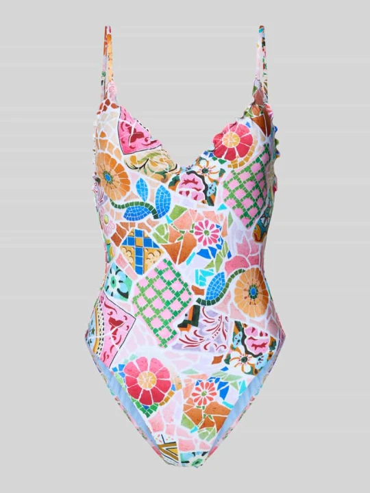 Zdjęcie produktu Kostium kąpielowy o kroju slim fit z obszyciem falbanami model 'BOHÈME' Seafolly Różowy