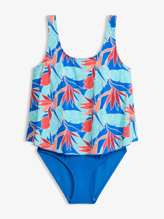 Zdjęcie produktu Kostium kąpielowy w optyce tankini BonPrix niebieski
