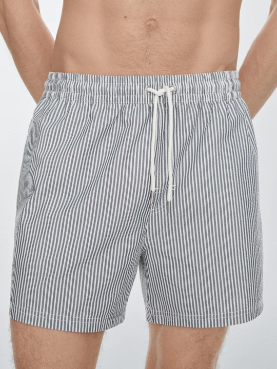 Zdjęcie produktu Kostium Kąpielowy W Paski - Granatowy - Massimo Dutti - Male