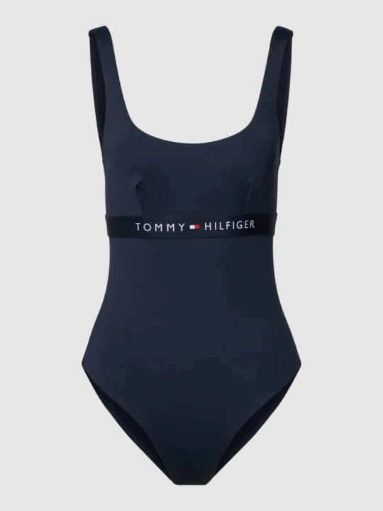Zdjęcie produktu Kostium kąpielowy z detalem z logo model ‘ONE PIECE’ Tommy Hilfiger Granatowy