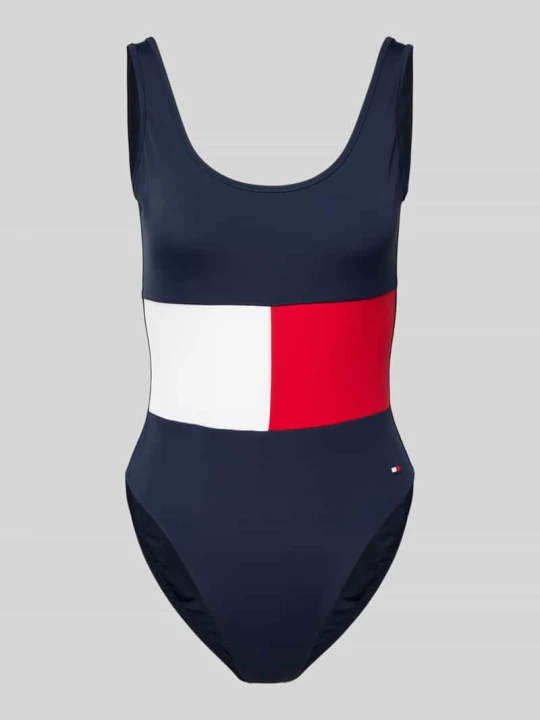 Zdjęcie produktu Kostium kąpielowy z dodatkiem streczu model ‘CORE FLAG’ Tommy Hilfiger Granatowy