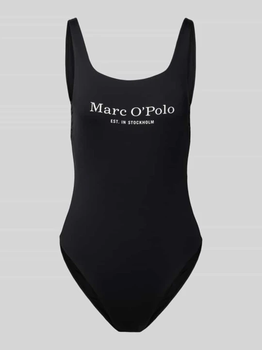 Zdjęcie produktu Kostium kąpielowy z nadrukiem z logo model ‘Essentials’ Marc O'Polo Czarny