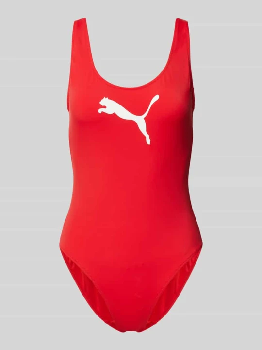 Zdjęcie produktu Kostium kąpielowy z nadrukiem z logo Puma Czerwony