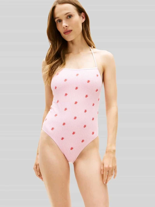 Zdjęcie produktu Kostium kąpielowy z wiązaniem na szyi Tommy Hilfiger Różowy