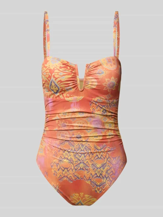 Zdjęcie produktu Kostium kąpielowy z wzorem na całej powierzchni Lauren Ralph Lauren Pomarańczowy