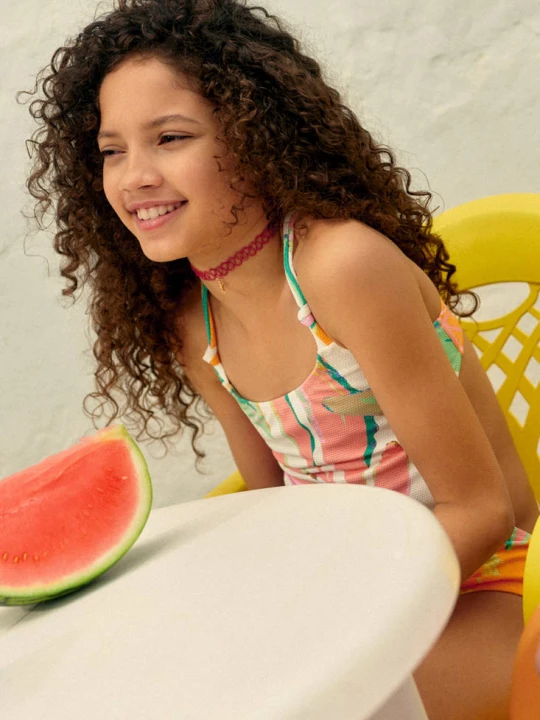 Zdjęcie produktu Kostium kąpielowy ze wzorem w owoce biały - Dzieci - lata - MANGO KIDS