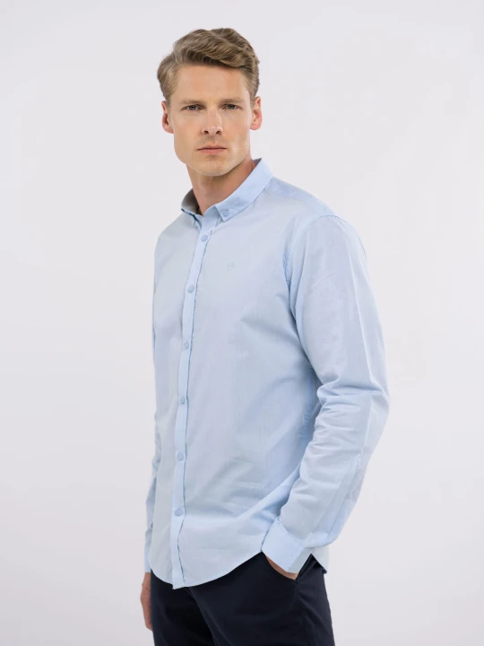 Zdjęcie produktu Koszula bawełniana, Slim Fit, K-SAMI Volcano Jasny niebieski