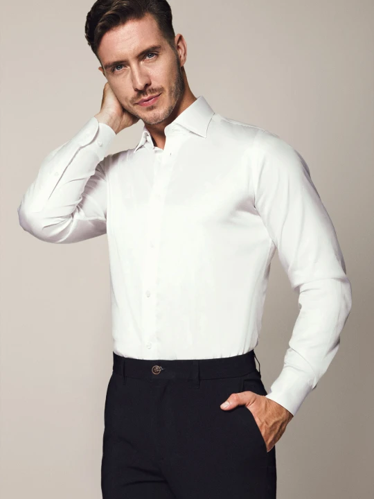 Zdjęcie produktu Koszula Biała Bawełniana Giorgio Slim Lancerto
