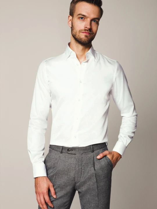 Zdjęcie produktu Koszula Biała Bawełniana Giovani Slim Lancerto