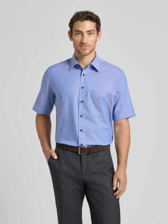 Zdjęcie produktu Koszula biznesowa Comfort Fit z bawełny z kołnierzykiem typu kent Eterna Królewski niebieski