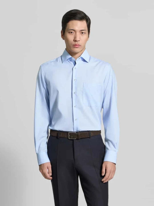 Zdjęcie produktu Koszula biznesowa krój comfort fit z kołnierzykiem kent Eterna Błękitny