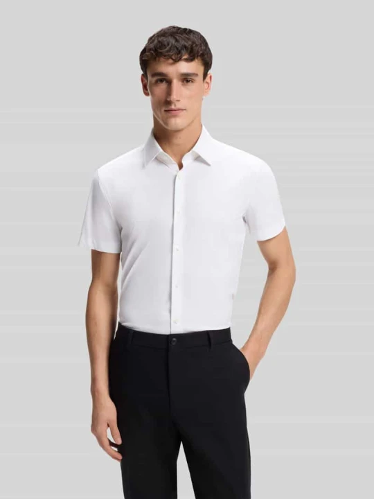 Zdjęcie produktu Koszula o kroju slim fit biznesowa z krótkim rękawem model 'P-HANK-K-SH-262' Boss Biały
