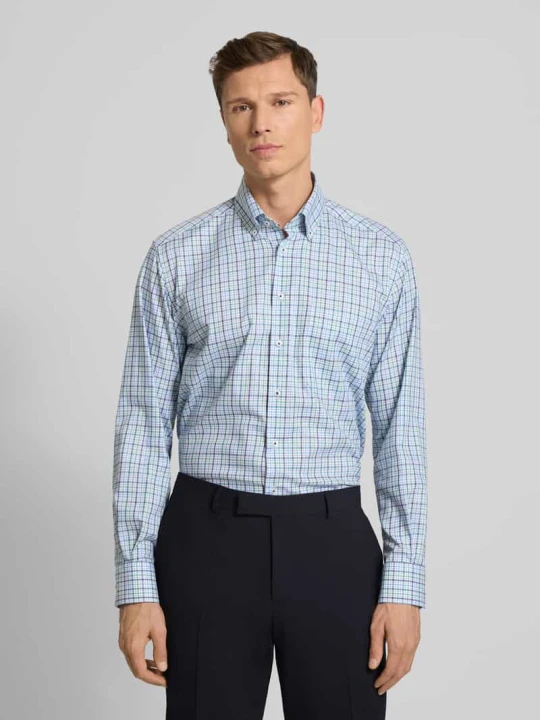 Zdjęcie produktu Koszula biznesowa Comfort Fit z bawełny z kołnierzykiem button-down Eterna Zielony