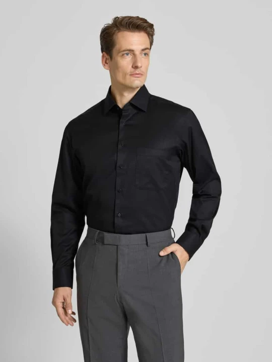 Zdjęcie produktu Koszula biznes o kroju comfort fit z brustaszą Eterna Czarny