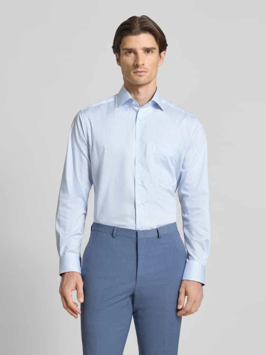 Zdjęcie produktu Koszula biznesowa o kroju comfort fit z listwą guzikową Eterna Błękitny