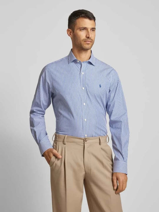 Zdjęcie produktu Koszula biznesowa o kroju custom fit z wyhaftowanym logo Polo Ralph Lauren Królewski niebieski