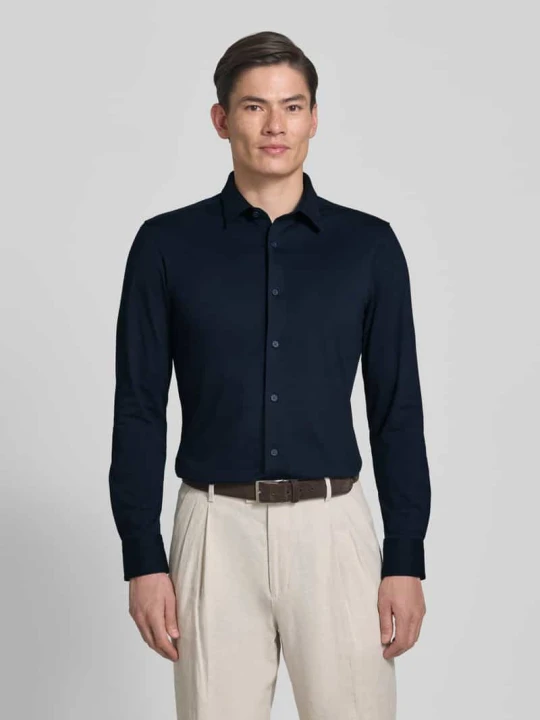 Zdjęcie produktu Koszula biznesowa o kroju krój slim fit z mieszanki bawełny model 'P-HANK-S' Boss Granatowy