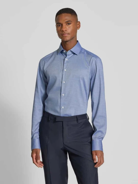 Zdjęcie produktu Koszula biznesowa o kroju modern fit z kołnierzykiem typu kent model ‘Global’ Olymp Granatowy