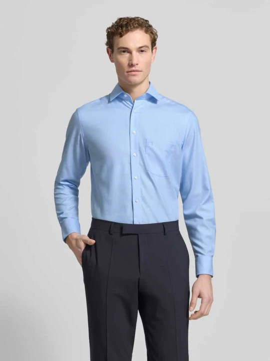 Zdjęcie produktu Koszula biznesowa o kroju modern fit z listwą guzikową Olymp Błękitny