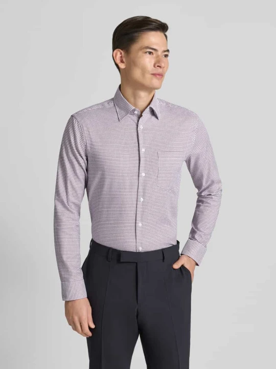 Zdjęcie produktu Koszula biznesowa o kroju regular fit z bawełny z kołnierzykiem typu button down Seidensticker Fuksjowy