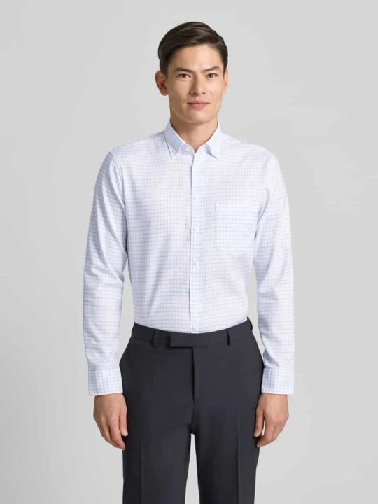 Zdjęcie produktu Koszula biznesowa o kroju regular fit z bawełny z kołnierzykiem typu button down Seidensticker Królewski niebieski