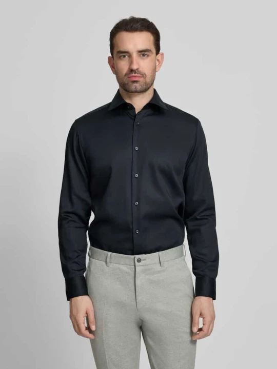 Zdjęcie produktu Koszula biznesowa o kroju regular fit z czystej bawełny model 'H JOE KENT' Boss Czarny