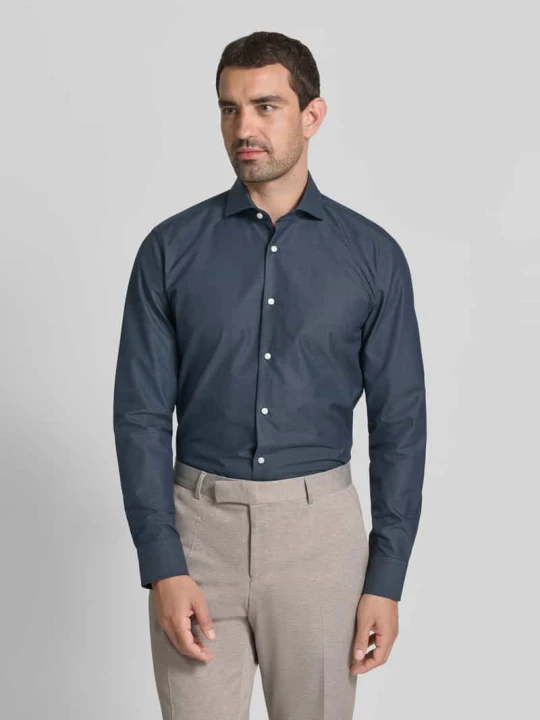 Zdjęcie produktu Koszula biznesowa o kroju regular fit z czystej bawełny model 'H-JOE-SP' Boss Granatowy
