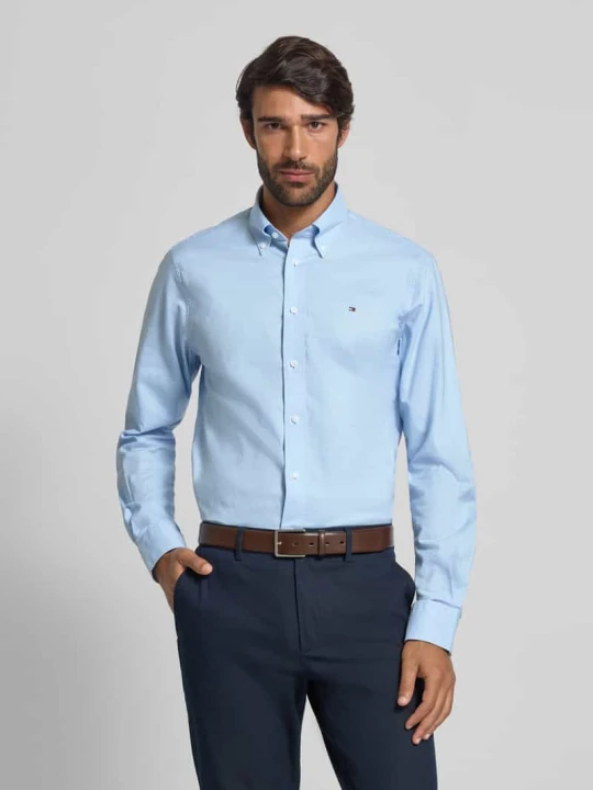 Zdjęcie produktu Koszula biznesowa o kroju regular fit z czystej bawełny Tommy Hilfiger Błękitny