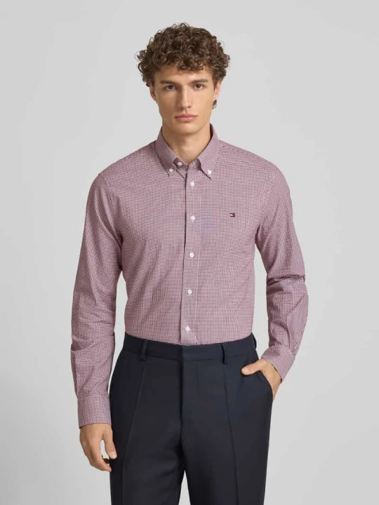 Zdjęcie produktu Koszula biznesowa o kroju regular fit z czystej bawełny Tommy Hilfiger Bordowy
