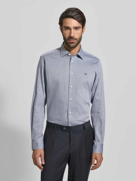 Zdjęcie produktu Koszula biznesowa o kroju regular fit z czystej bawełny Tommy Hilfiger Granatowy