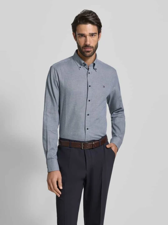 Zdjęcie produktu Koszula biznesowa o kroju regular fit z czystej bawełny Tommy Hilfiger Granatowy