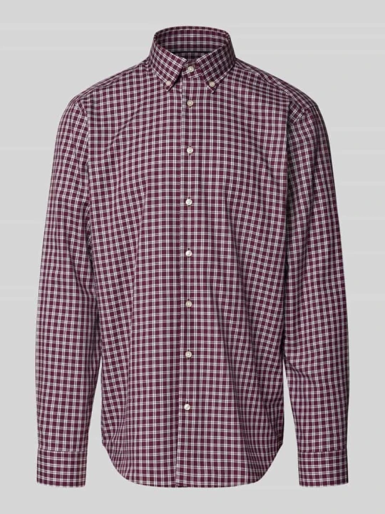 Zdjęcie produktu Koszula biznesowa o kroju regular fit z kołnierzykiem typu button down Christian Berg Oberżynowy