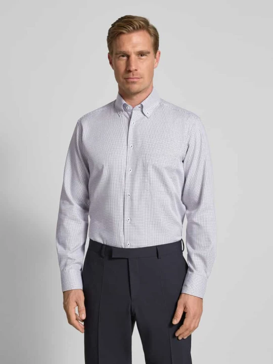 Zdjęcie produktu Koszula biznesowa o kroju regular fit z kołnierzykiem typu button down Eterna Granatowy