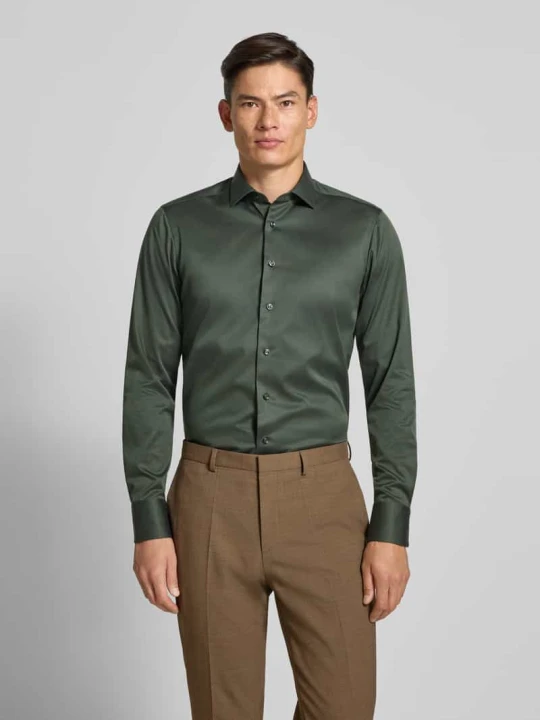 Zdjęcie produktu Koszula biznesowa o kroju slim fit z kołnierzykiem typu kent OLYMP SIGNATURE Oliwkowy