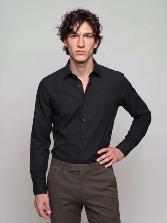 Zdjęcie produktu Koszula biznesowa o kroju shaping skinny fit z czystej bawełny OLYMP Level 5 Czarny