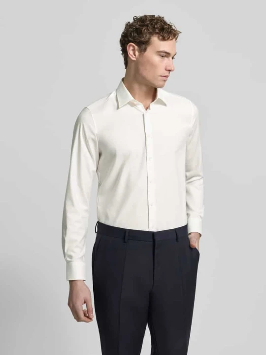 Zdjęcie produktu Koszula o kroju slim fit biznes z splotu twill OLYMP Level 5 Écru
