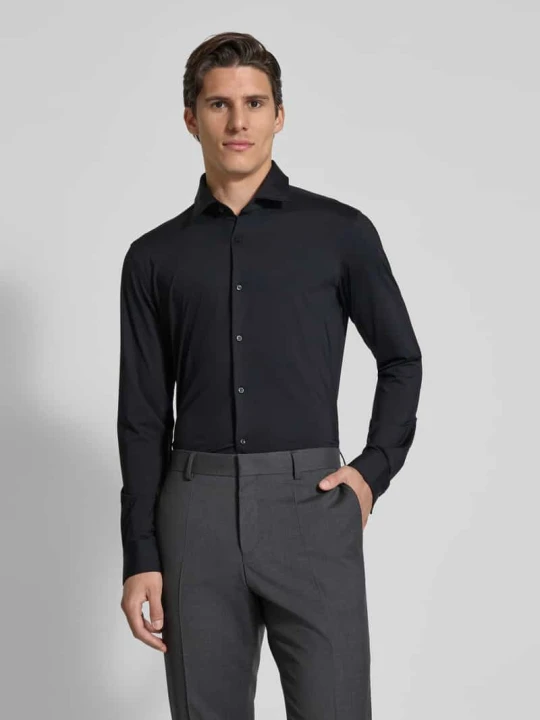 Zdjęcie produktu Koszula biznesowa o kroju slim fit z czystej bawełny model 'KENNO' Hugo Czarny