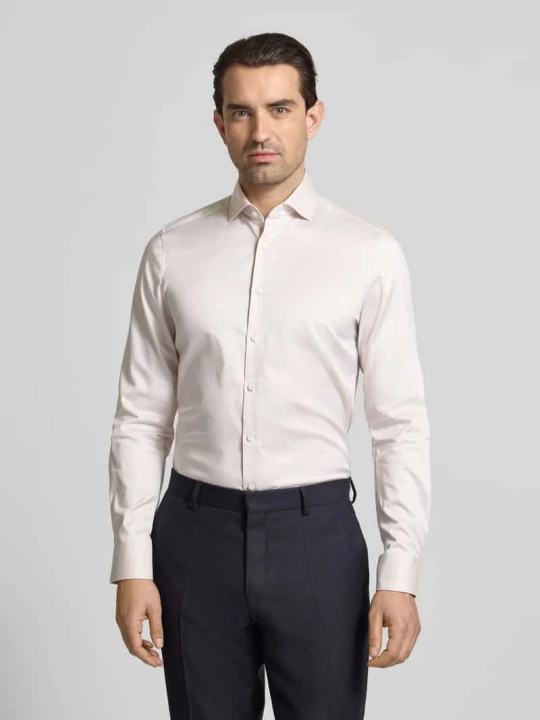 Zdjęcie produktu Koszula o kroju slim fit Biznes w jednolitym stylu z kołnierzykiem typu kent OLYMP Level 5 Beżowy