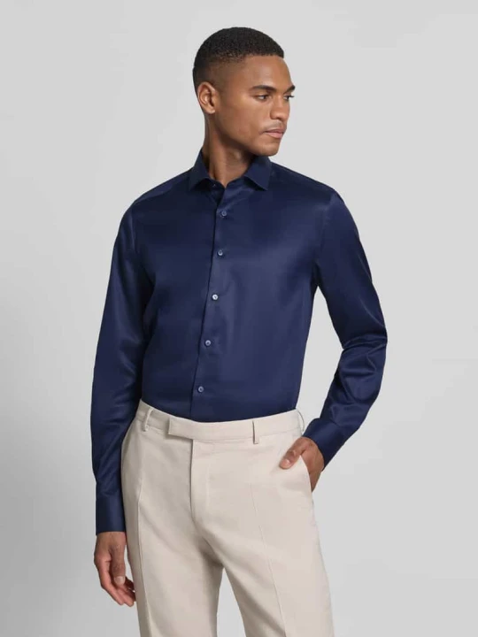 Zdjęcie produktu Koszula o kroju slim fit Biznes w jednolitym stylu z kołnierzykiem typu kent OLYMP Level 5 Granatowy