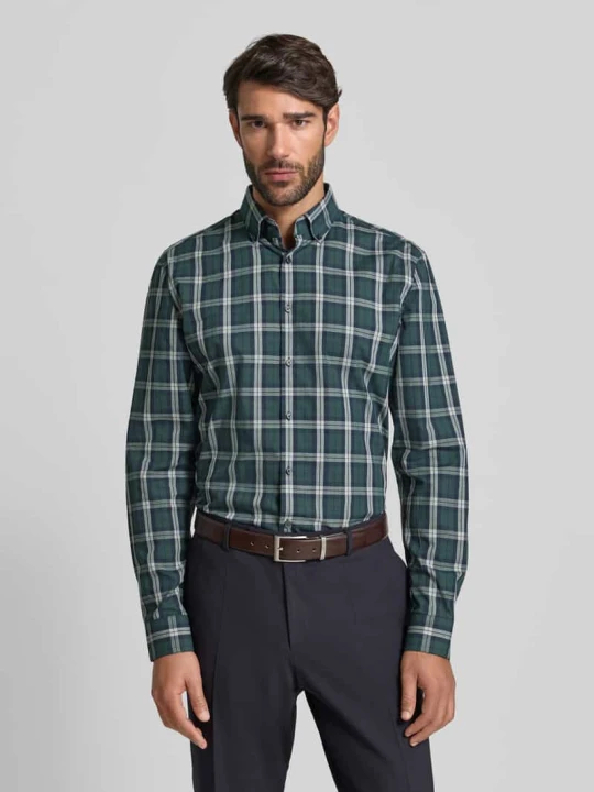 Zdjęcie produktu Koszula biznesowa o kroju slim fit z bawełny Jake*s Butelkowy zielony