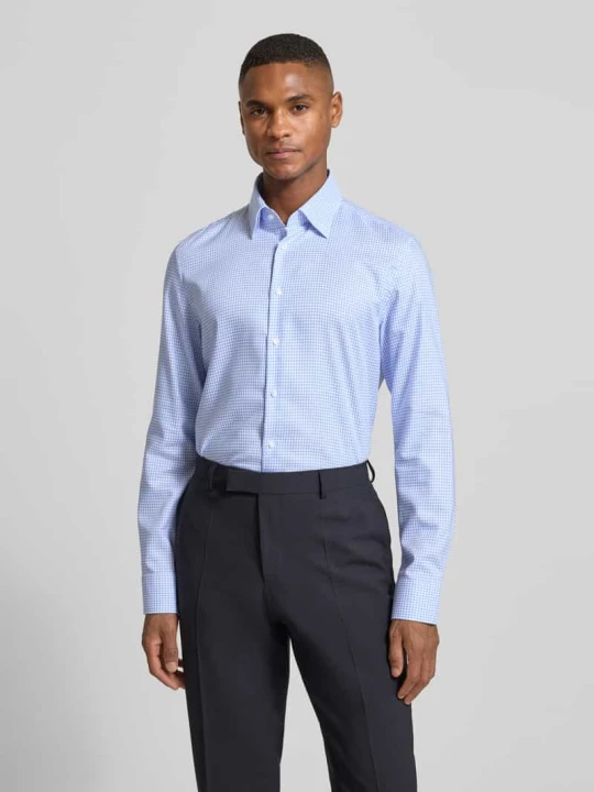Zdjęcie produktu Koszula biznesowa o kroju slim fit z bawełny z kołnierzykiem typu button down Seidensticker Błękitny
