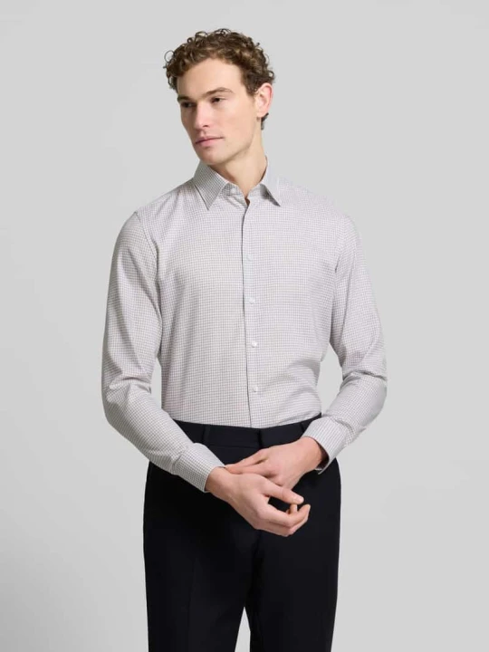 Zdjęcie produktu Koszula biznesowa o kroju slim fit z bawełny z kołnierzykiem typu button down Seidensticker Piaskowy