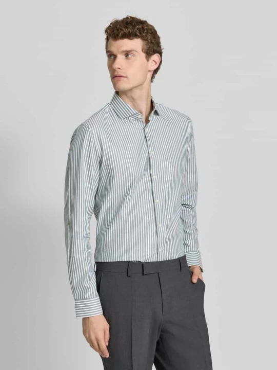 Zdjęcie produktu Koszula biznesowa o kroju slim fit z bawełny z kołnierzykiem typu cutaway Jake*s Ciemnozielony