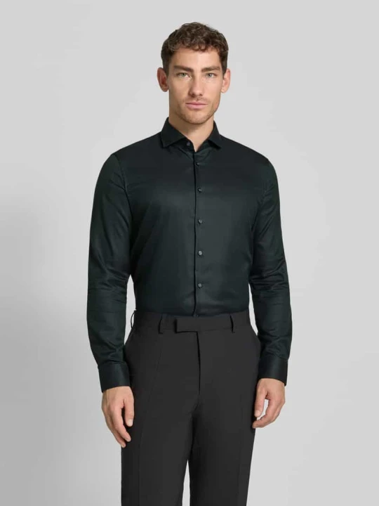 Zdjęcie produktu Koszula biznesowa o kroju slim fit z bawełny z kołnierzykiem typu cutaway Jake*s Ciemnozielony