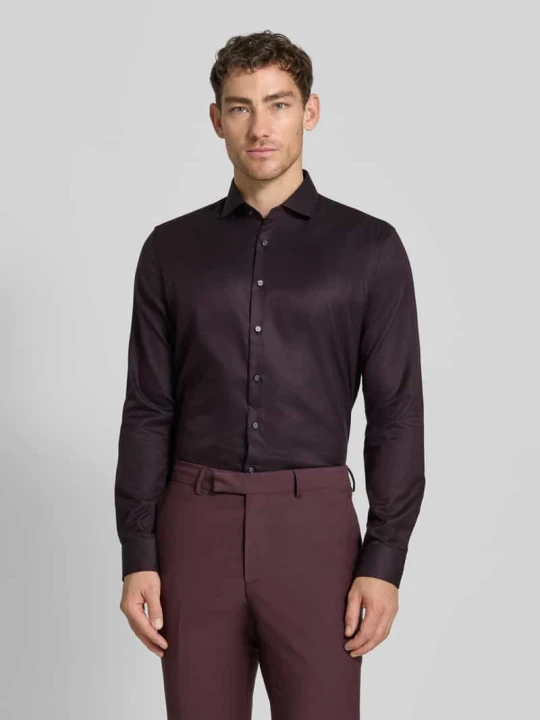 Zdjęcie produktu Koszula biznesowa o kroju slim fit z bawełny z kołnierzykiem typu cutaway Jake*s Śliwkowy