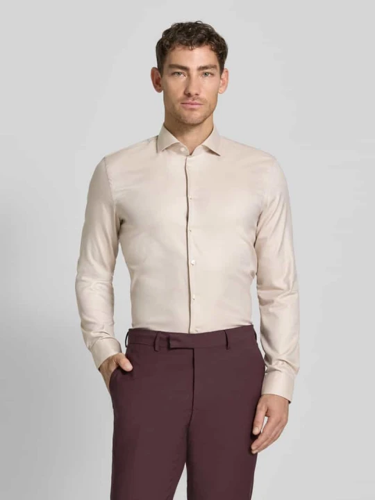 Zdjęcie produktu Koszula biznesowa o kroju slim fit z bawełny z kołnierzykiem typu cutaway Jake*s Piaskowy