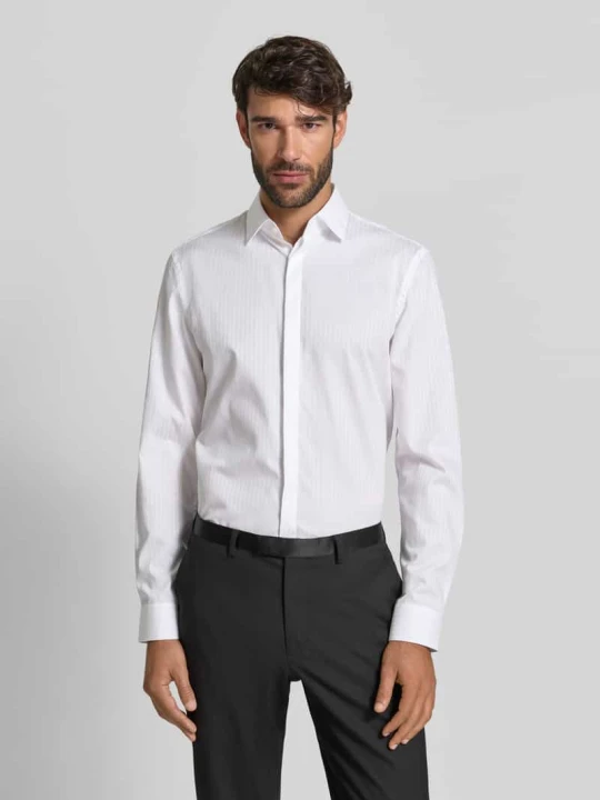 Zdjęcie produktu Koszula biznesowa o kroju slim fit z bawełny z kołnierzykiem typu kent Jake*s Biały