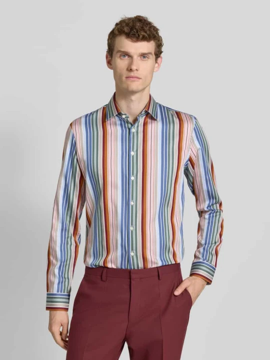 Zdjęcie produktu Koszula biznesowa o kroju slim fit z bawełny z kołnierzykiem typu kent Jake*s Bordowy