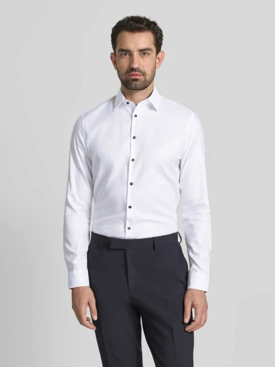 Zdjęcie produktu Koszula biznesowa o kroju slim fit z bawełny z kołnierzykiem typu kent Jake*s Biały